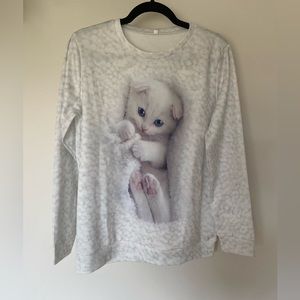 NWOT White Cat Sweater
